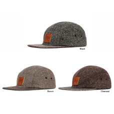 LESS - LEATHER SQUARE LOGO CAMP CAP (Black, Brown, Charcoal)