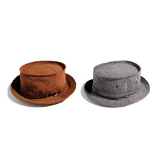 LESS - FLOCKING/HERRINGBONE PORK PIE HAT