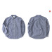 LESS - L/S NEP INDIGO BUTTON DOWN SHIRT (White, Navy)