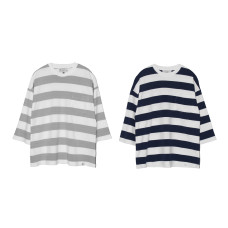 LESS - 3/4 SLEEVE BORDER TEE