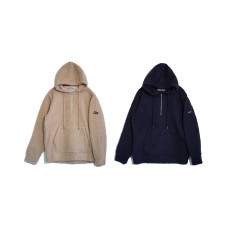 LESS - HALF ZIP UP FLEECE HOODIE